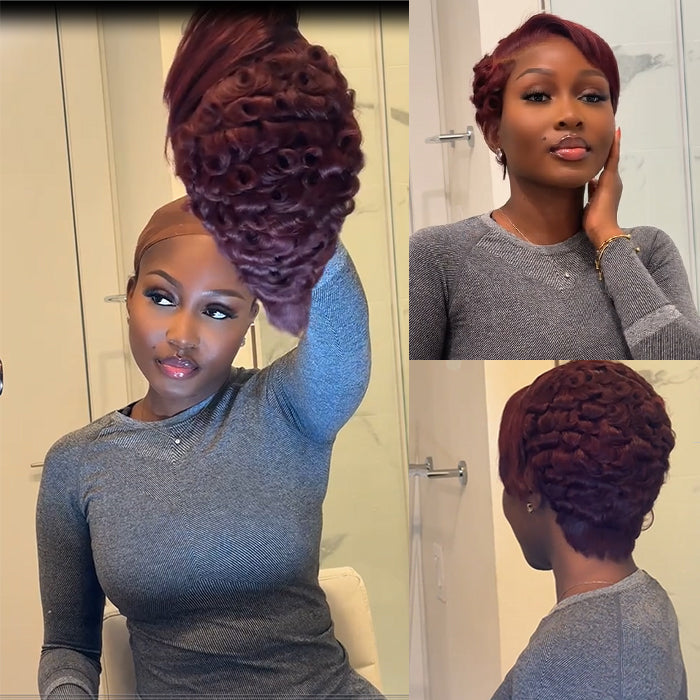 Suqu Hair Pixie Cut Short Bob Wig Glueless 13x4 Pre-cut Lace Human Hair