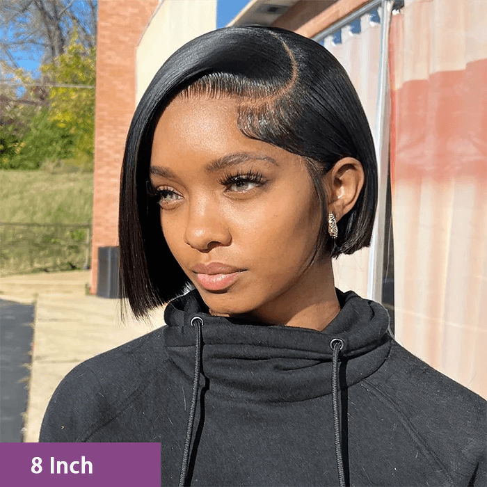 2 Glueless Wigs Set | 13x4 Lace Frontal Straight Bob Wig+10'' 4x4 Lace Closure Brown Straight Bob Wig