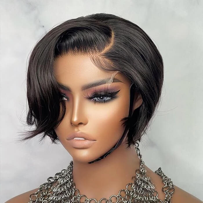 Suqu Hair Pixie Cut Short Bob Wig Glueless 13x4 Pre-cut Lace Human Hair