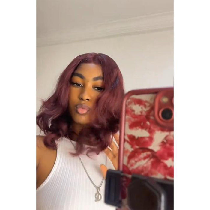 Influencer Show | 20''Body Wave Wig | 99J Red Wine Wig | Frontal Wig 13×4 Lace