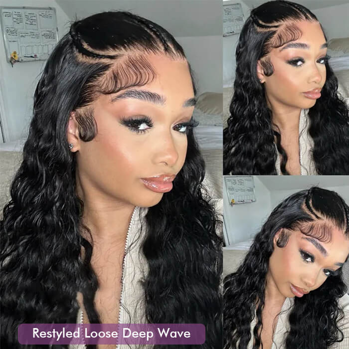 Glueless Pre Braided Wig Straight Hair 13x4 HD Lace Frontal Human Hair Wig