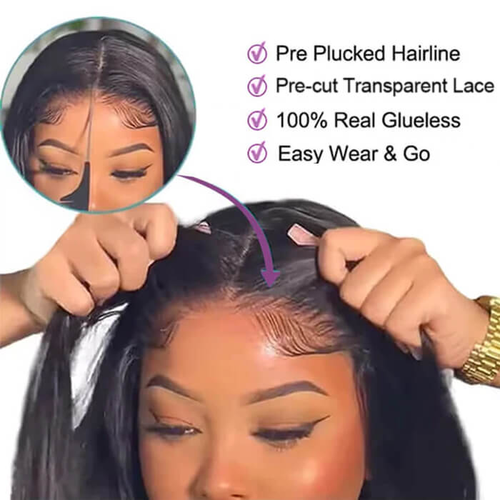 Straight Wear Go Wigs Glueless Pre-cut 4x4/5x5 Lace Closure Wig With Bleach Knots