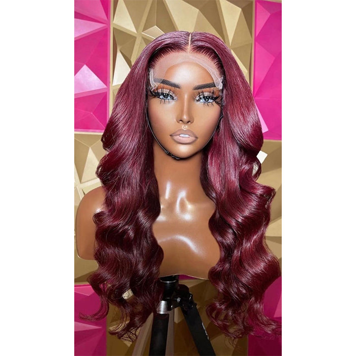 Real Show | Body Wave Wig | 99J Red Wig | Frontal/Closure HD Lace Or Glueless (12-32'')