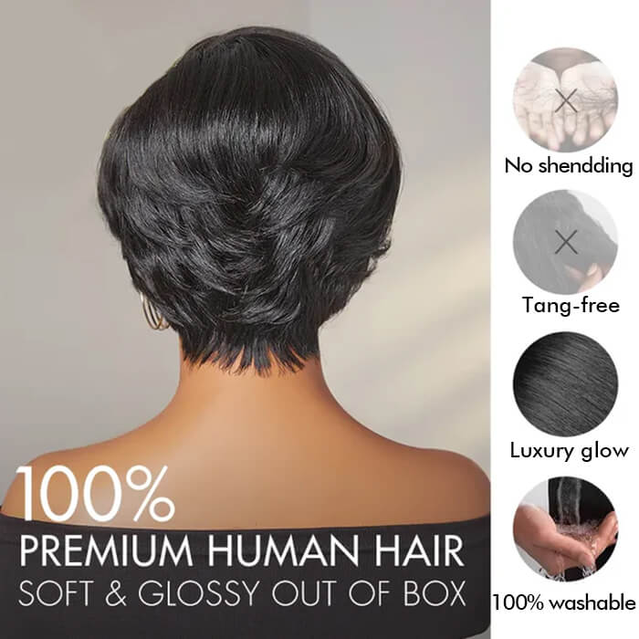 Straight Pixie Cut Wig Wig HD Lace 13x4 Full Frontal Brazilian Hair Wigs