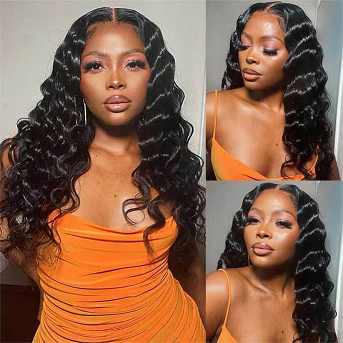 2 Glueless Wigs Set | 22'' 13x4 HD Lace Frontal Loose Wave Wig+22'' 4x4 Lace Closure Straight Wig
