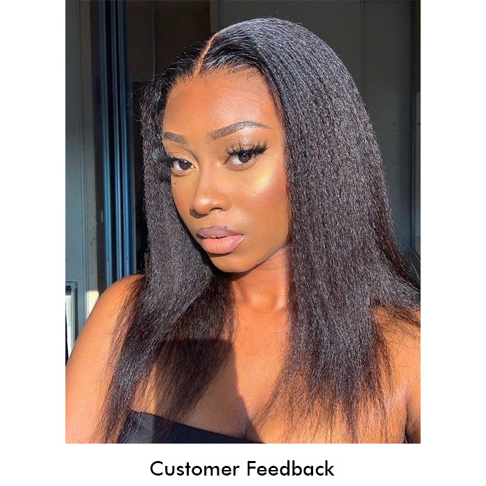 Influencer Show | 20''Yaki Straight Wig | Glueless Closure Wig 4×4 Lace