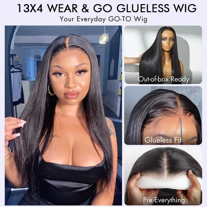 2 Glueless Wigs Set | 22'' 13x4 HD Lace Frontal Straight Wig+10''4x4 Lace Closure Straight Bob Wig