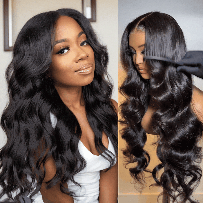 Pull Go Body Wave 5x5 Glueless Lace Invisible Knots Put On and Go Invisi Drawstring Human Hair Wigs