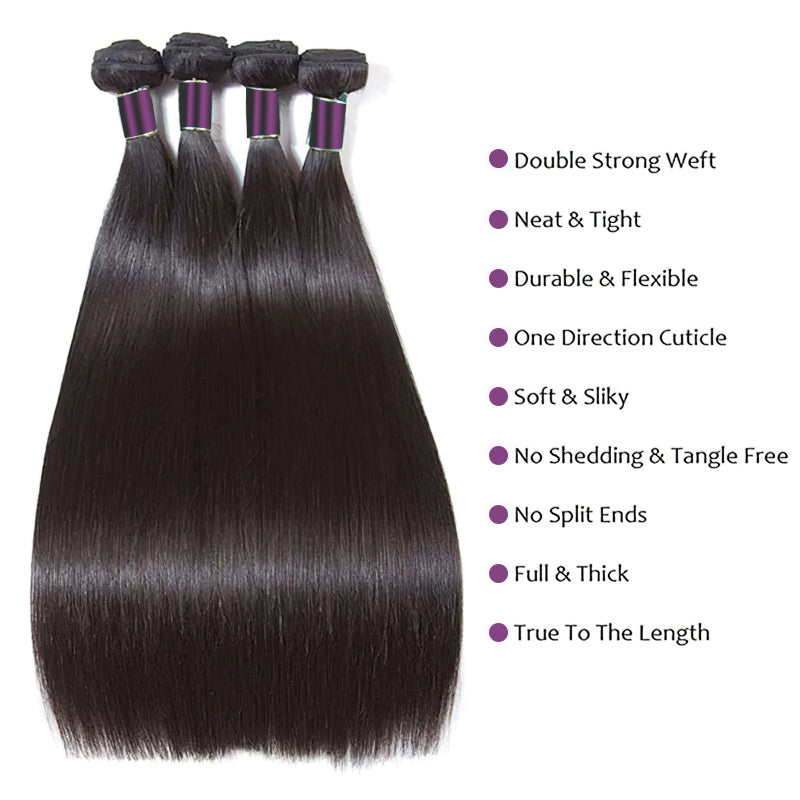 Bundle Sale 9A Straight Hair Weave Bundles 100% Unprocessed Virgin Human Hair