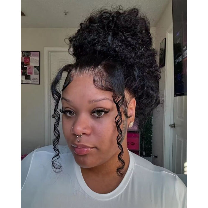 Suqu Hair 360 Lace Frontal Wig Pre Plucked Curly Lace Front Wig For Black Women