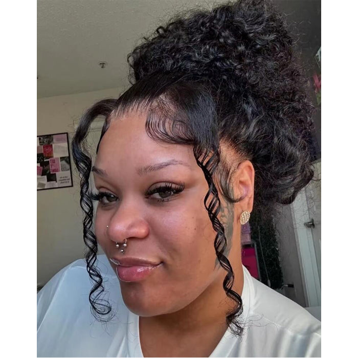 Suqu Hair 360 Lace Frontal Wig Pre Plucked Curly Lace Front Wig For Black Women