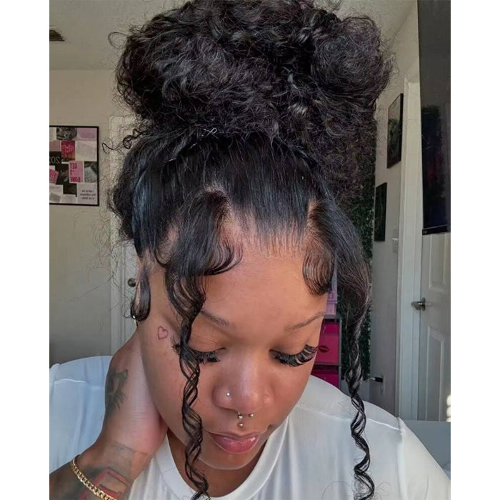 Suqu Hair 360 Lace Frontal Wig Pre Plucked Curly Lace Front Wig For Black Women