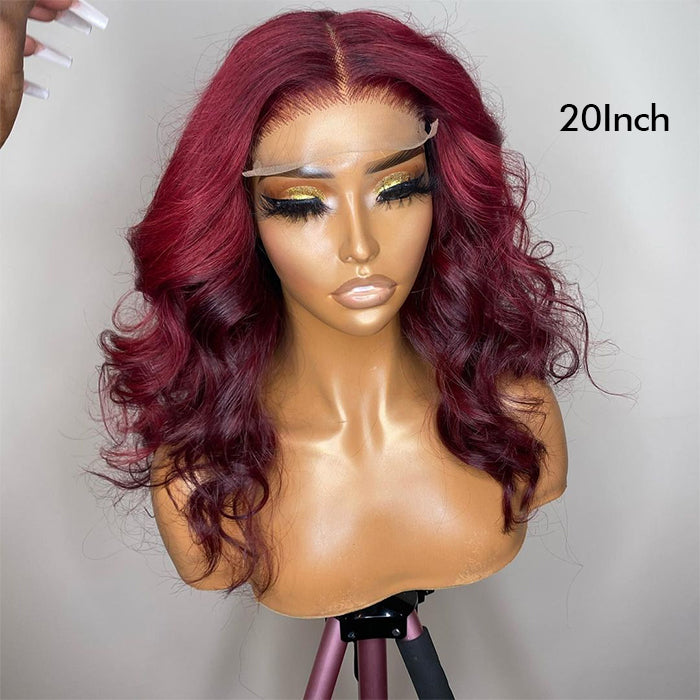 Real Show | Body Wave Wig | 99J Red Wig | Frontal/Closure HD Lace Or Glueless (12-32'')