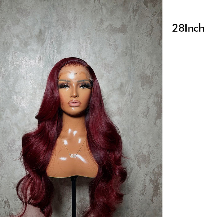 Real Show | Body Wave Wig | 99J Red Wig | Frontal/Closure HD Lace Or Glueless (12-32'')