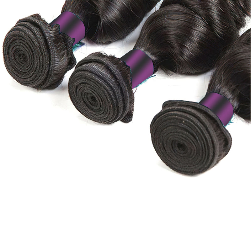 9A Loose Wave Human Hair Extensions 1/3/4 Bundle Deal