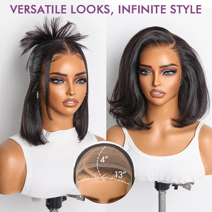 Suqu Hair Glueless Straight Bob Wig Lace Front Human Hair Wigs For Women