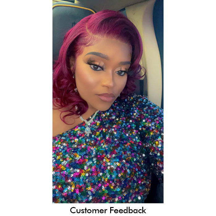 Real Show | Body Wave Wig | 99J Red Wig | Frontal/Closure HD Lace Or Glueless (12-32'')
