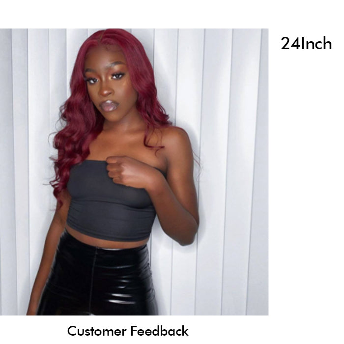 Real Show | Body Wave Wig | 99J Red Wig | Frontal/Closure HD Lace Or Glueless (12-32'')