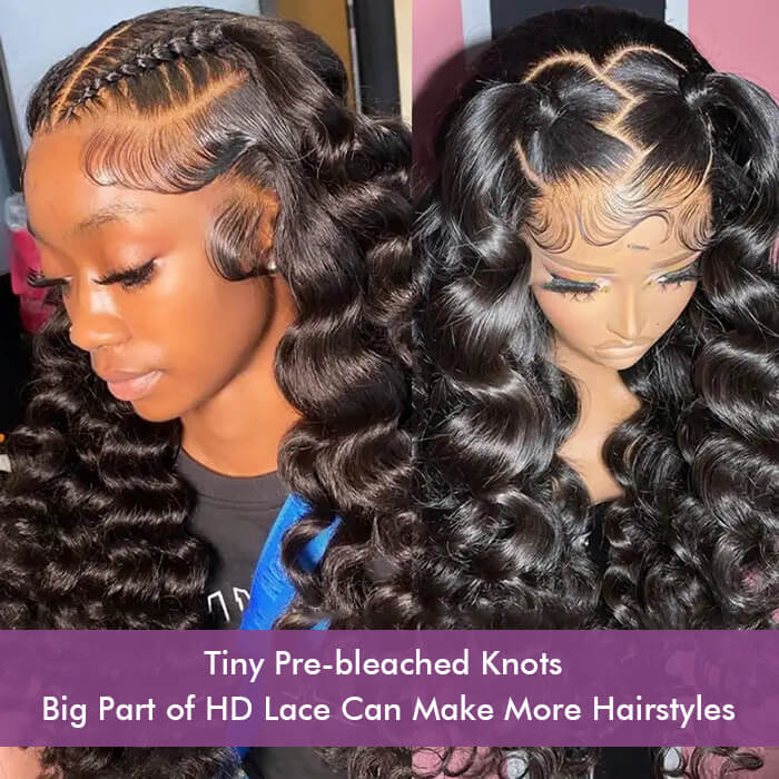 2 Glueless Wigs Set | 22'' 13x4 HD Lace Frontal Loose Wave Wig+22'' 4x4 Lace Closure Straight Wig