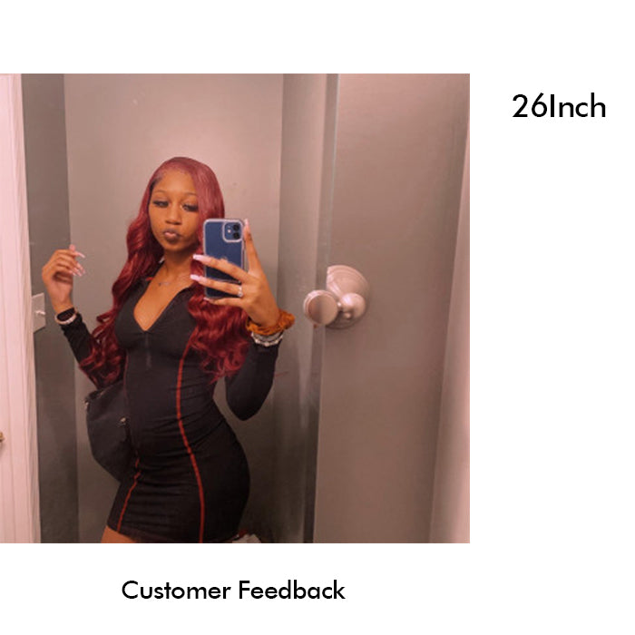 Real Show | Body Wave Wig | 99J Red Wig | Frontal/Closure HD Lace Or Glueless (12-32'')