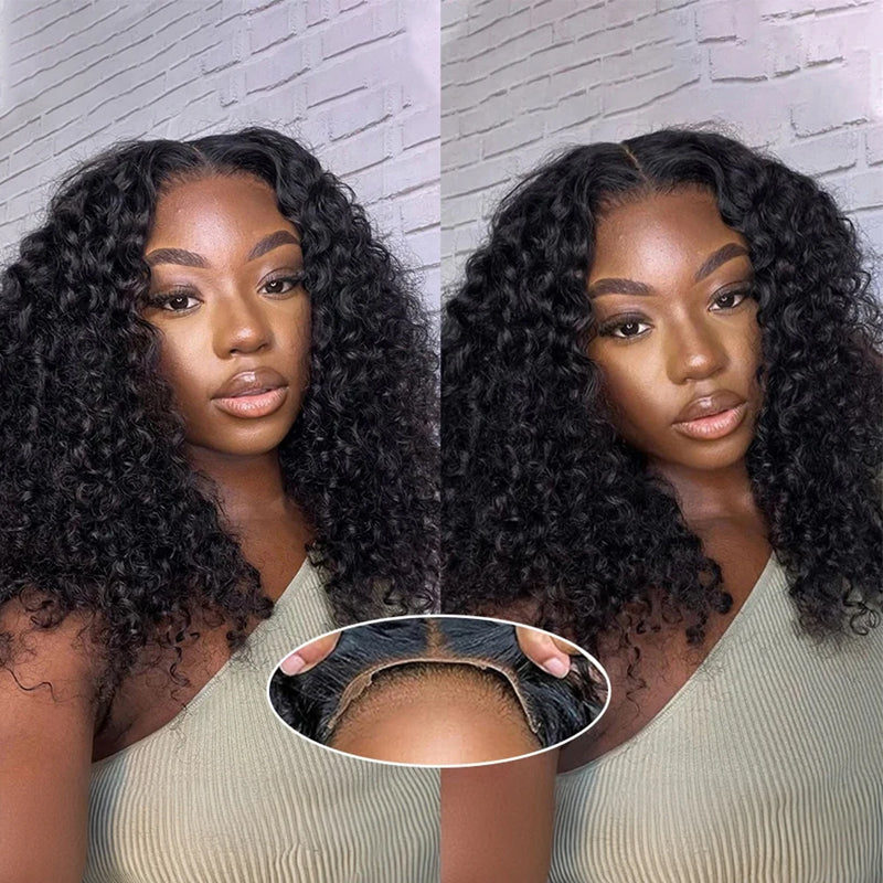 Deep Wave Short Bob Wig 100% Human Hair 13x4 Pre-cut Glueless Lace Wig