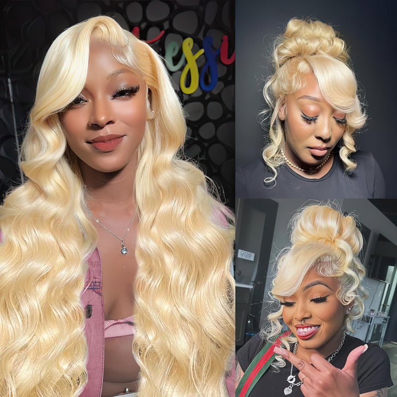 Transparent 613 Blonde Hair 360 Lace Frontal Body Wave Human Hair Wigs