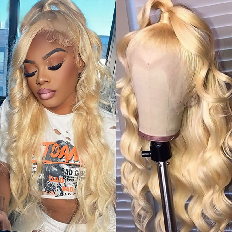 Transparent 613 Blonde Hair 360 Lace Frontal Body Wave Human Hair Wigs