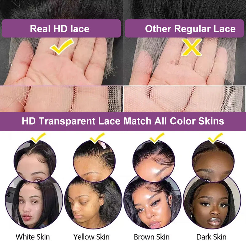 13x4 Lace Front Wigs Straight Human Hair 30 Inch Skin Melt HD Lace Wigs