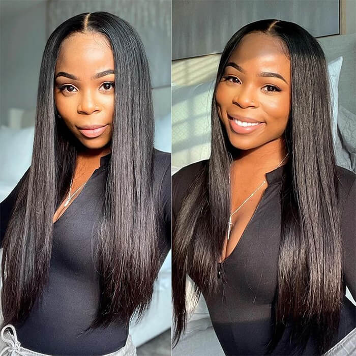 BOGO-Bone Straight 13x4 HD Lace Front Wig For Women Brazilian Hair