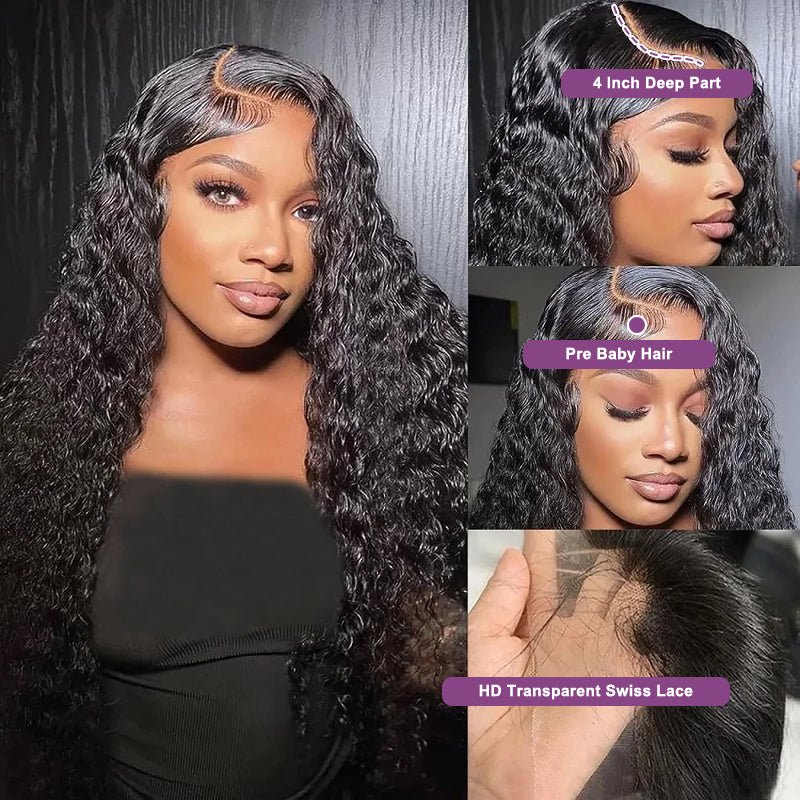 13x4 HD Lace Front Wig 100% Human Hair Pre plucked Natural Hairline For Women