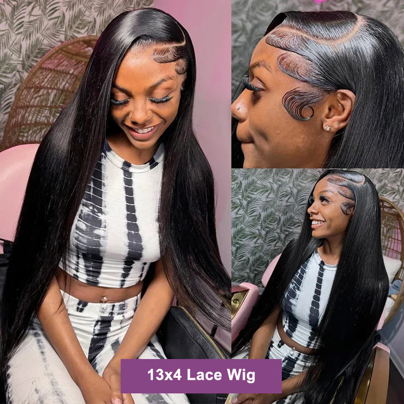 13x4 HD Lace Front Wig 100% Human Hair Pre plucked Natural Hairline For Women