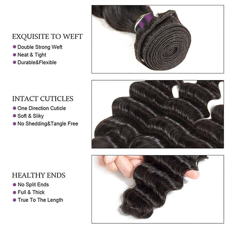 Bundle Sale Deep Wave Bundles 100% Unprocessed Virgin Human Hair