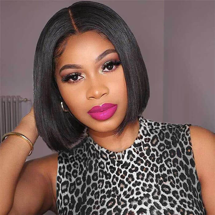 2 Glueless Wigs Set | 10'' 13x4 Lace Frontal Curly Bob Wig+10'' 4x4 Lace Closure Straight Bob Wig