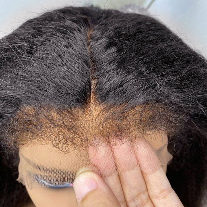 Real Show |4C Edge Hairline | Yaki Straight Wig | Frontal/Closure HD Lace Or Glueless (14-32'')