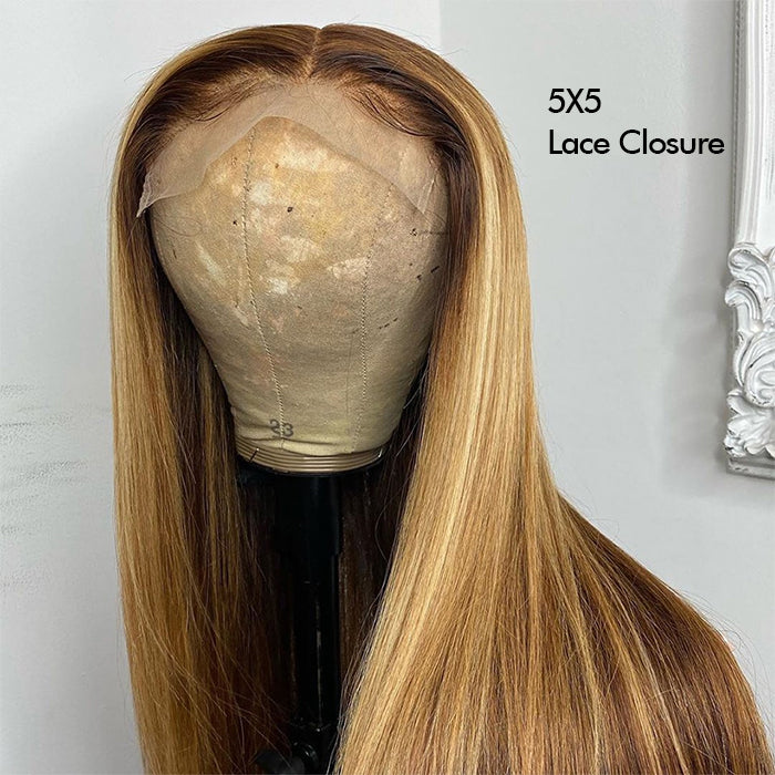 Real Show |Straight Wig | Highlight P4/27 Color | Frontal/Closure HD Lace Or Glueless (12-32'')