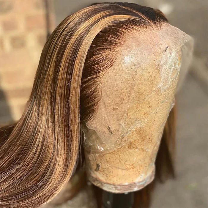 Real Show |Straight Wig | Highlight P4/27 Color | Frontal/Closure HD Lace Or Glueless (12-32'')