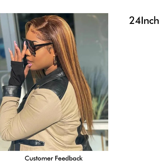 Real Show |Straight Wig | Highlight P4/27 Color | Frontal/Closure HD Lace Or Glueless (12-32'')