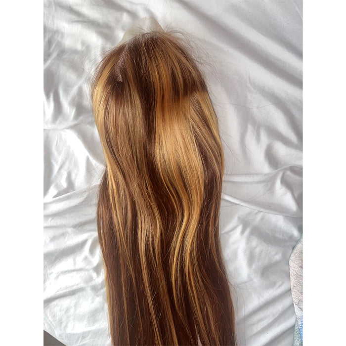 Real Show |Straight Wig | Highlight P4/27 Color | Frontal/Closure HD Lace Or Glueless (12-32'')