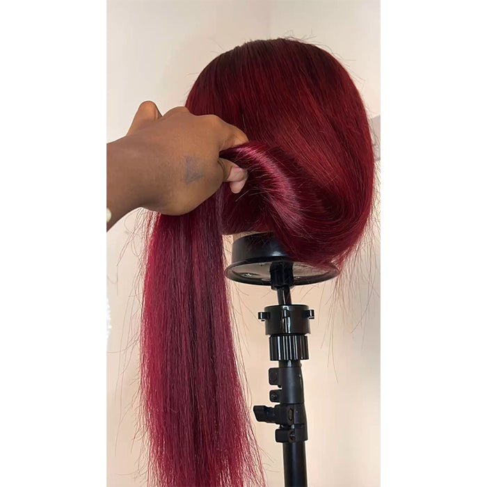 Real Show | Straight Or Body Wave Wig | 99J Burgundy Color | Frontal/Closure HD Lace Glueless (10-32'')