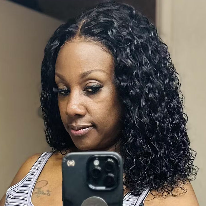 Glueless Wear And Go Wigs Water Wave HD Wig Transparent Lace Frontal Human Hair