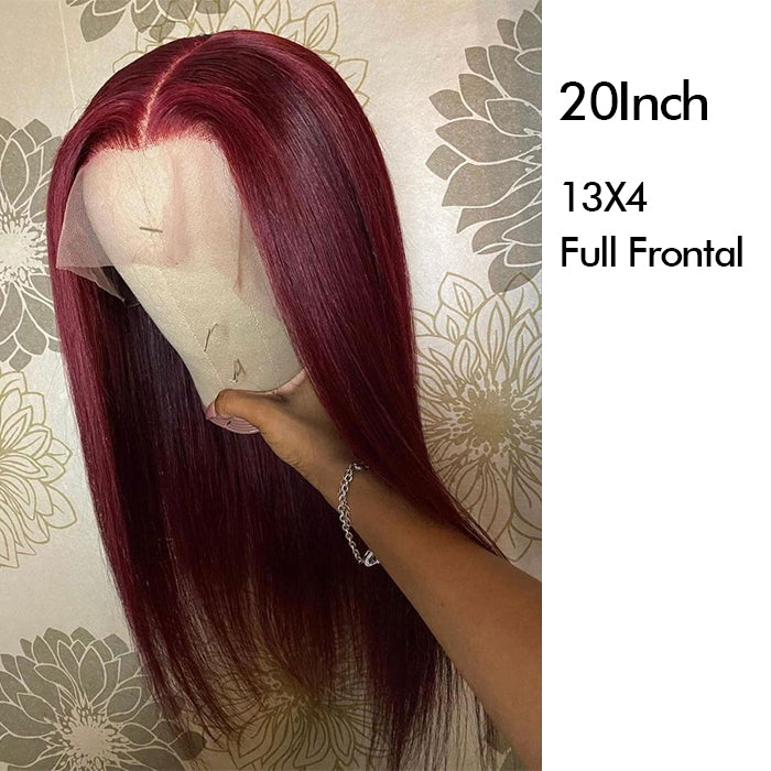 Real Show | Straight Or Body Wave Wig | 99J Burgundy Color | Frontal/Closure HD Lace Glueless (10-32'')