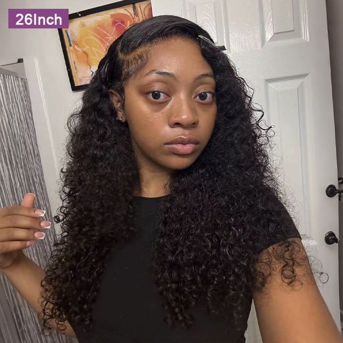 Jerry Curly 13x4 HD Transparent Lace Front Human Hair Wigs For Women