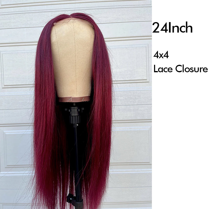 Real Show | Straight Or Body Wave Wig | 99J Burgundy Color | Frontal/Closure HD Lace Glueless (10-32'')