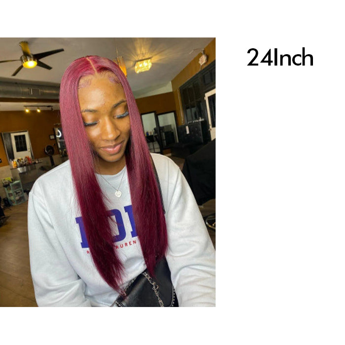 Real Show | Straight Or Body Wave Wig | 99J Burgundy Color | Frontal/Closure HD Lace Glueless (10-32'')