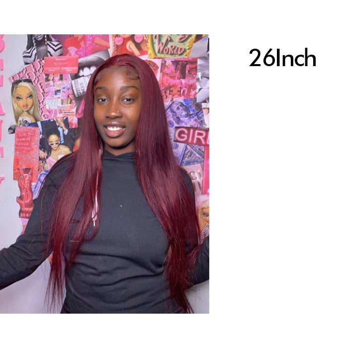 Real Show | Straight Or Body Wave Wig | 99J Burgundy Color | Frontal/Closure HD Lace Glueless (10-32'')