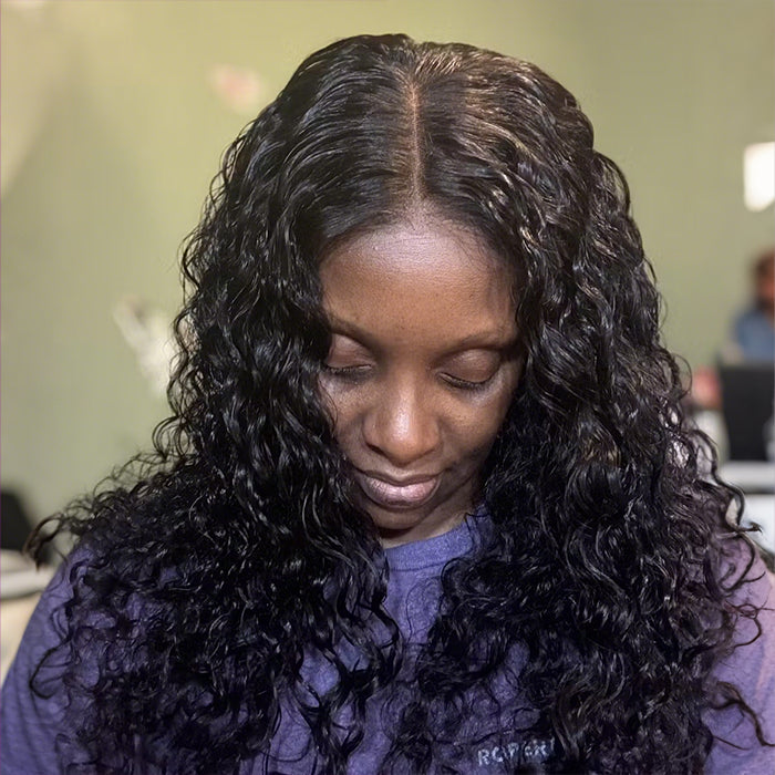 Glueless Wear And Go Wigs Water Wave HD Wig Transparent Lace Frontal Human Hair