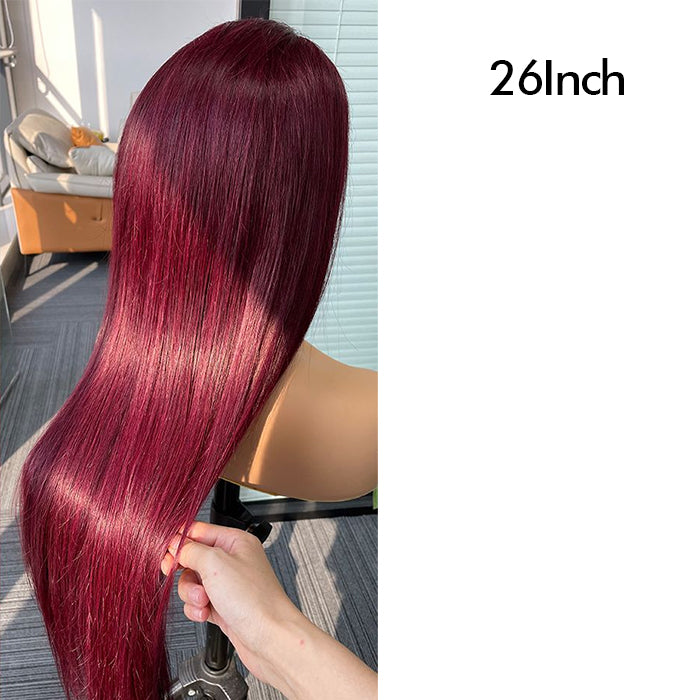 Real Show | Straight Or Body Wave Wig | 99J Burgundy Color | Frontal/Closure HD Lace Glueless (10-32'')