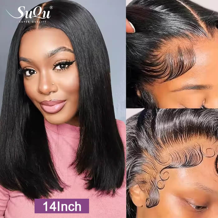 Suqu Hair Glueless Straight Bob Wig Lace Front Human Hair Wigs For Women