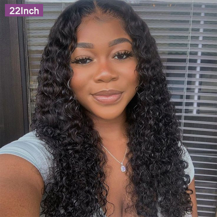 Deep Wave Wig Glueless Pre Plucked Natural Hairline Human Hair Wig