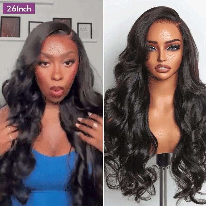 Pull Go Body Wave 5x5 Glueless Lace Invisible Knots Put On and Go Invisi Drawstring Human Hair Wigs